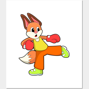 Fox at Martial arts Boxing with Boxing gloves Posters and Art